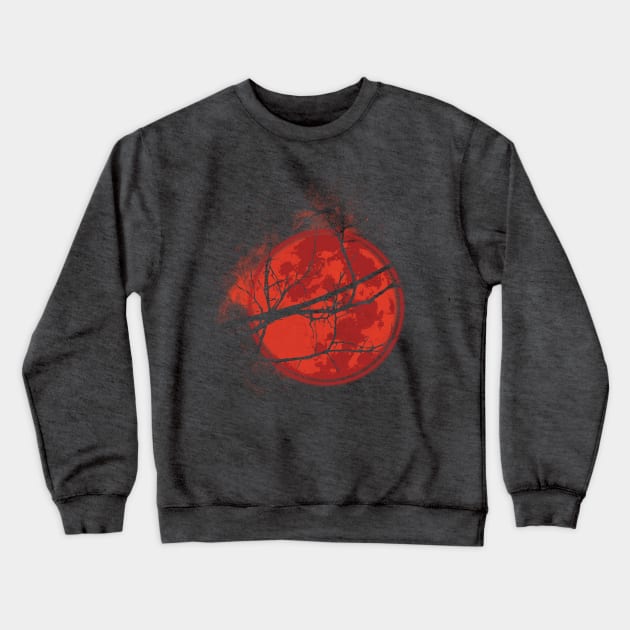 Red Moon Crewneck Sweatshirt by chunkydesign